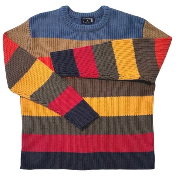 The Children's Place Boys Med Color Block Rib Knit Crew Neck Sweater - Picture 1 of 9